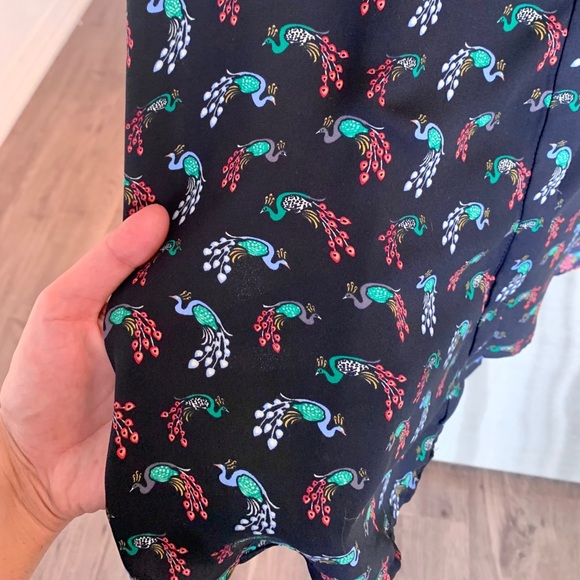 3 for $50 - Navy button down with peacock print - Picture 3 of 4